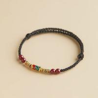 Pulsera De Hilo Rojo Para Mujeres Y Hombres Con Cuentas De Cinnabar Y Cordón Tejido Tíbet Budista Joyería De Muñeca Artesanal - details 5