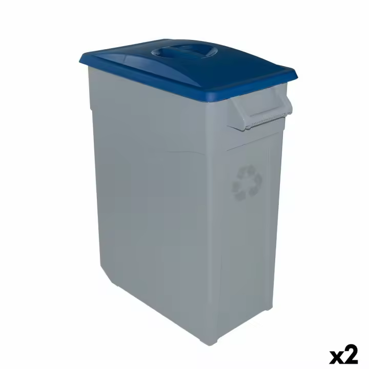 Cubo de Basura para Reciclaje Denox Azul 65 L (2 Unidades) - 1