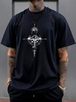 Camiseta De Algodón Puro 100% Para Hombres Verano Deportiva Casual Suelta Retro Con Imán Redondo Manga Corta Cómoda - details 6