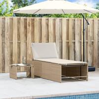 vidaXL Tumbonas con mesita 2 unidades ratán sintético Sillas de Exterior Ideal para jardín, playa, piscina, terraza Tumbona Piscina Tumbonas Playa Tumbonas Jardín Exterior - details 2