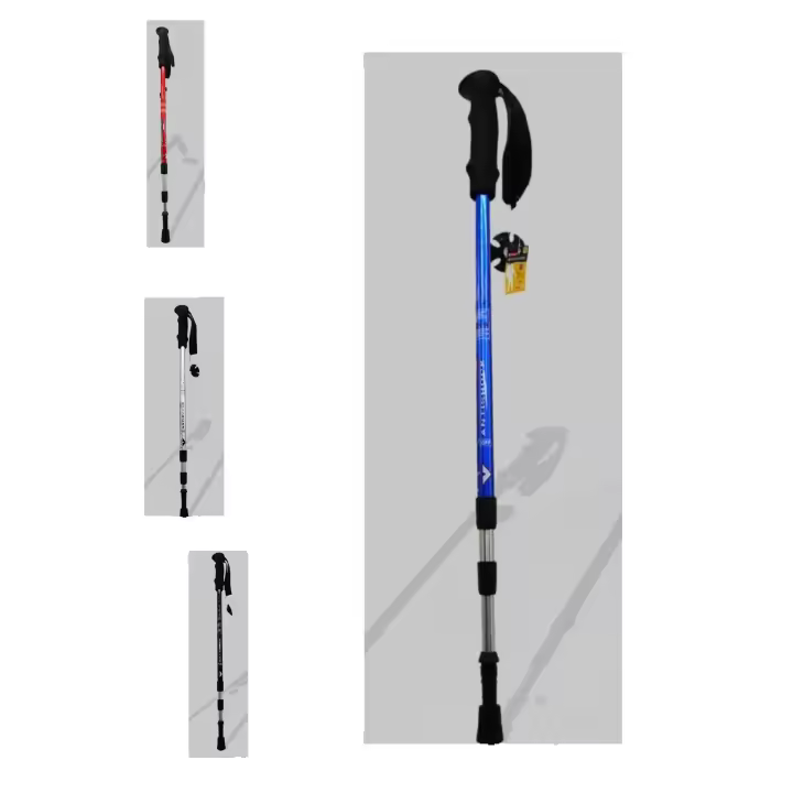 Bastones de Trekking ultraligeros ajustables, bastón de aleación de aluminio para caminar, Trail Running, senderismo, Alpenstock plegable para turismo - 1