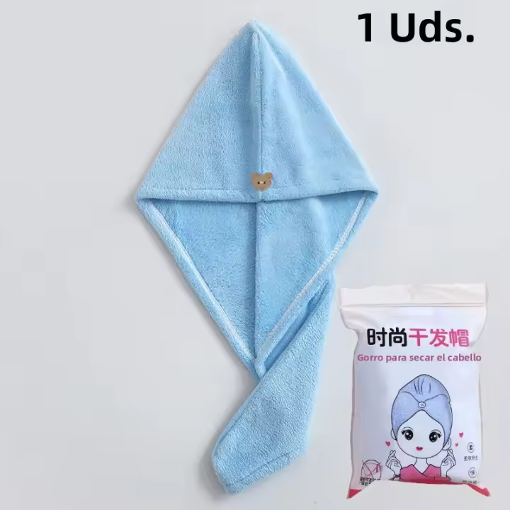 Gorro De Secado De Melo De Microfibra Para Mujer Envoltura De Toalla De Baño Rapida Absorción Y Secado Capa De Cabello Después De La Ducha - 1