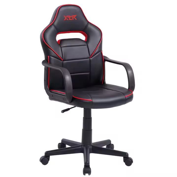 Silla Gamer Dert Juvenil Giratoria Regulable en Altura Color Negro y Rojo - 1