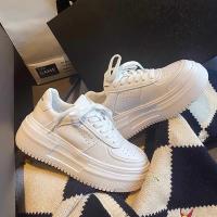 Nuevas Zapatillas De Deporte Para Mujer 2024 Cuero PU Blanco Transpirables Zapatos De Plataforma Planos Para Caminar Y Correr - details 4