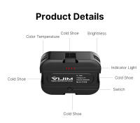 VIJIM Ulanzi VL100C Luz De Video LED Bi-color 3200K-6500K Con Cabeza Giratoria De 170° Y Soporte Frío Batería De 2000mAh Para Vlog Y Cámara - details 8
