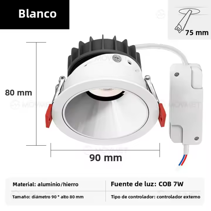 Spotlight LED Para Techo Lámpara Lavadora De Pared Con Borde Delgado Aluminio Antiglareante Para Sala De Estar Dormitorio Pasillo Uso Doméstico - 1
