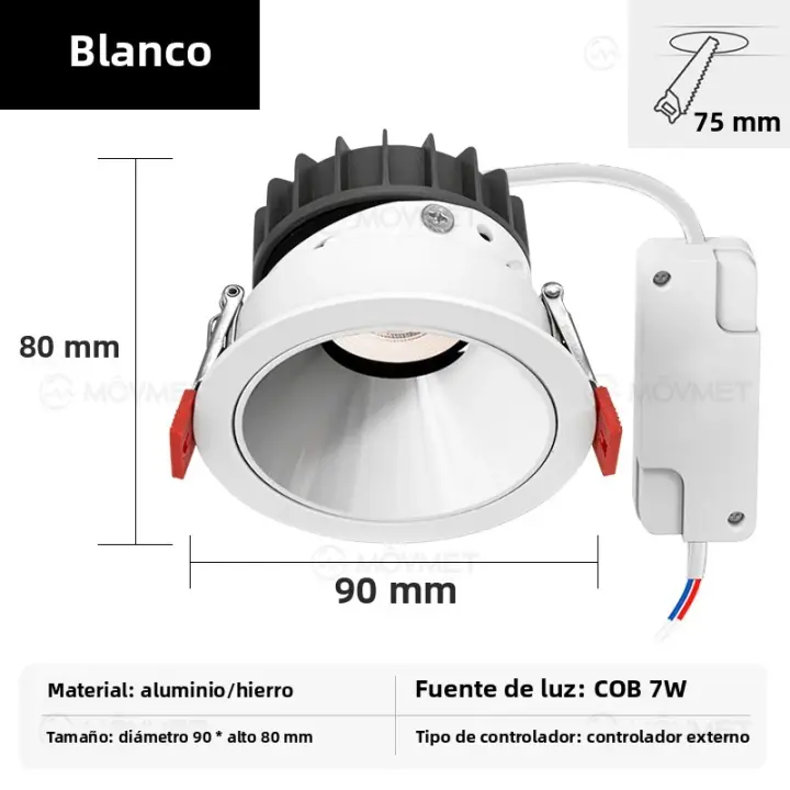 Spotlight LED Para Techo Lámpara Lavadora De Pared Con Borde Delgado Aluminio Antiglareante Para Sala De Estar Dormitorio Pasillo Uso Doméstico - 1