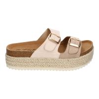PuntoSalao Sandalias planas de plataforma en yute para mujer comodas color nude M-239 - details 0