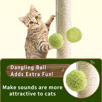 Poste De Rasguñar Para Gato Con Hojas Verdes Y Cordón De Sisal Para Interiores Poste De Gato Con Diseño Lindo Para Gatos Jóvenes Y Adultos Producto Para Mascotas - details 5