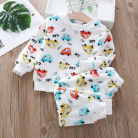 Pijama De Otoño E Invierno Para Niños Y Niñas Con Estampado De Oso De Algodón Flanelado Grueso Ropa De Casa Para 0-6 Años - details 1