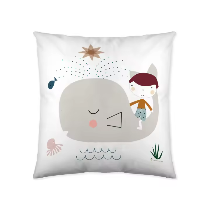 FUNDA DE COJIN VACIO INFANTIL 100% ALGODÓN SURF 40x40 CM HACIENDO EL INDIO FABRICADO EN ESPAÑA - 1