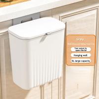 Cesta De Basura Inteligente Montada En La Pared 9L Para Cocina Y Baño Ecológica De Plástico Con Cubierta Rodante Accesorios De Cocina - details 6