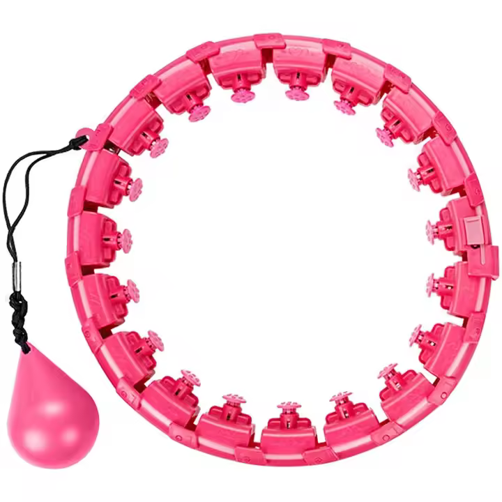 HULAHOOP Aro Fitness con Cabeza de Masaje, Aro deportiva Adulto Desmontable, Fitness Ancho Ajustable, para Deportes, Gimnasio y Ejercicios. Nuevo modelo quema grasa giratorio, ROSA - 1