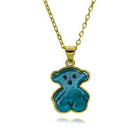 Collar, Cadena de collar, juego de pendientes, Gargantilla, pendientes, Cadena, Colgante, joyería, Oso animal de Maple inoxidable para Mujer - details 2