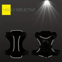 Harnés Para Perro Reflectante Con 5PCS Parches Harnés De Oxford Suave Ajustable Con Capa Interna De Malla Fácil T - details 11