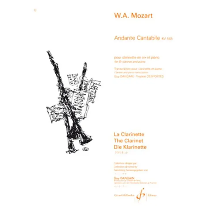 MOZART W.A.-Andante Cantabile (K.545) para Clarinete y Piano (Dangain) - 1