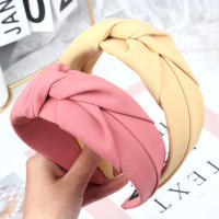 Nueva Moda Headband Para Mujer Color Sólido Ancha Con Nudo Lateral Turban Casual Accesorio De Cabello Para Adultos - details 5