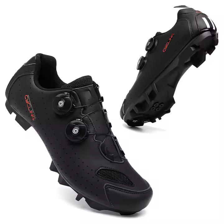 Zapatos De Ciclismo Para Hombre T22 Blanco Cuero Impermeable Profesional Autolockando Zapatillas De Bicicleta Planas Para Mujer MTB Ciclismo En Carretera - 1