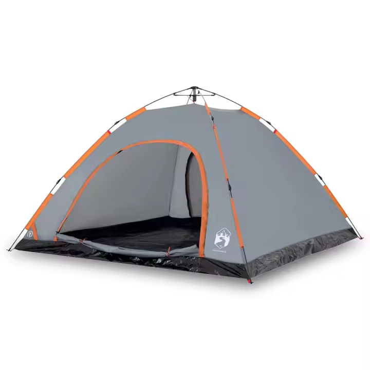 vidaXL Tienda de campaña 5 personas apertura rápida gris y naranja - 1