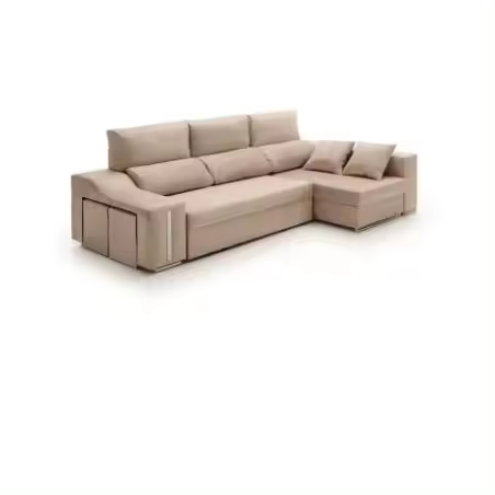 Sofá Chaise Longue Cama Con Arcón y Puff - 1