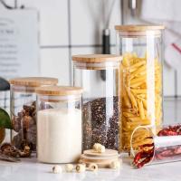 HOGUITA-Juego De 6 Tarros De Cristal Borosilicato Con Tapa De Bambú Hermética, Frascos De Vidrio Para Café, Harina, Azúcar, Dulces, Galletas o Condimentos, Recipientes Transparentes Para Cocina, Almacenamiento y Organización, Variedad de Tamaños - details 6