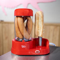 Máquina de perritos calientes de la marca Jocca en color rojo con capacidad para cocinar 6 salchichas al vapor en un compartimento extraíble y barra de acero inoxidable para calentar el pan - details 0