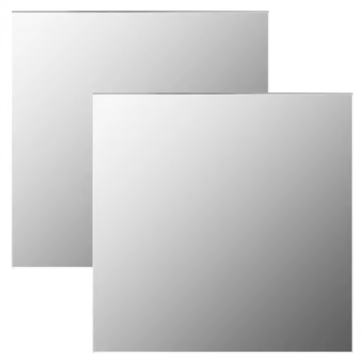 vidaXL Espejos de pared cuadrados 2 unidades vidrio 50x50 cm - 1