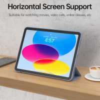 Hülle für iPad (A16) 11. Gen 11" 2025/10. Gen 10,9" 2022, iPad Hülle TPU Transluzent Matt Rückseite Cover mit Auto Schlaf/Aufwach Tablet Hüllen Schutzhülle mit Ständer, Nebliges Blau - details 3
