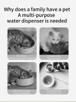 Fuente De Agua Para Gatos 2 En 1 Con Alimentador Automático Y Tazón De Comida 3L Filtro Recirculante Dispensador De Agua Para Mascotas - details 1