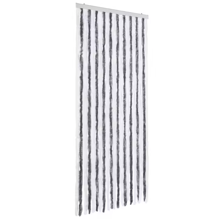 vidaXL Cortina Mosquitera de Chenilla 90x200 cm Extraíble Puerto Moscas Color Beige,  Blanco y gris,  Antracita y mas - 1