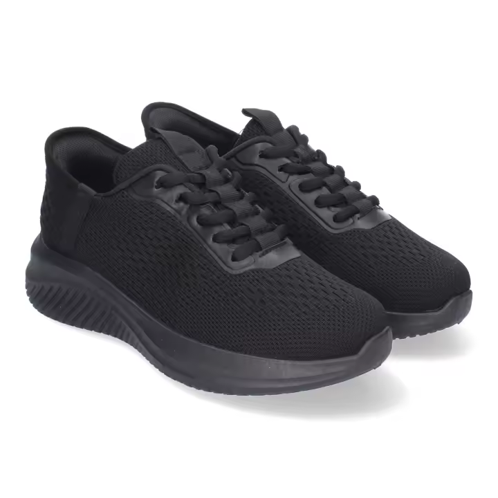 Davinia Shoes Zapatillas Deportivas Elegantes Planas para Mujer con Adornos Perforados, y Cierre de Cordones, Perfectas para el Dia a Dia. Shoes&Blues.es HT20-39-Negro - 1
