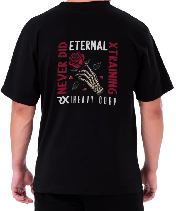 Camiseta Oversize algodón 100% - ETERNAL TRAINING - negro Rx Heavy Camiseta hombre algodón - 1