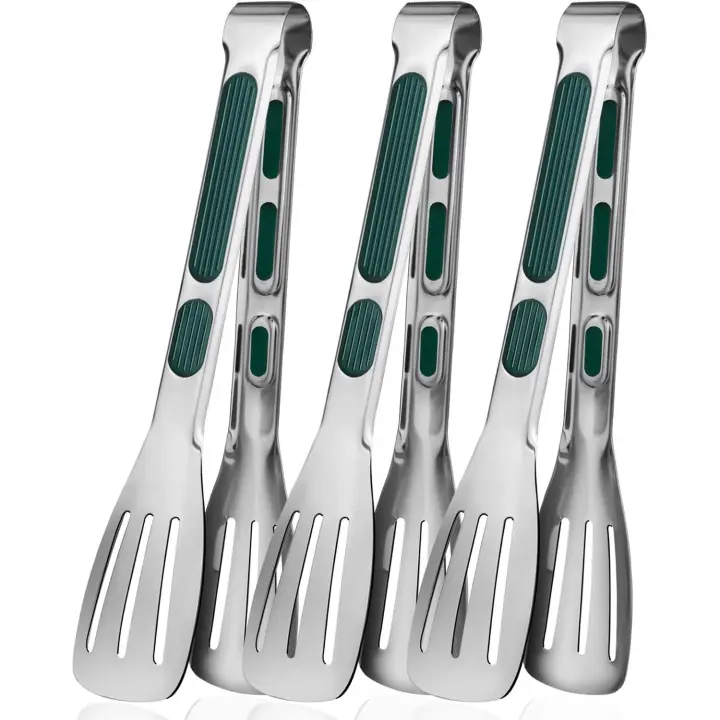 Pinzas de cocina de 3 piezas, pinzas para servir alimentos de acero inoxidable de 9 pulgadas, pinzas para bufé, pinzas para cocinar, ensaladas, carnes, barbacoas, freír y servir - 1