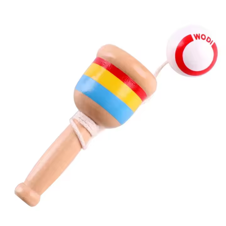 Juguete Montessori De Madera Para Desarrollar La Inteligencia Juego Tradicional De Arrojar Y Catch Con Espada Y Taza Juguetes Educativos Para Niños Aged 7+ - 1