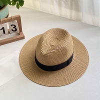 Sombrero De Paja De Moda Para Mujer Verano Protección Solar Estilo Panama Sombrero De Playa Viaje Adecuado Para Exterior - details 1