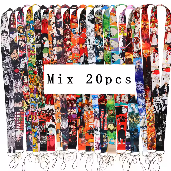 Lanyard De Anime FI38 Mix 20 Piezas Para Llaves Lariats Japoneses Accesorios De Cuerda Para Estudiantes Regalo Moda Unisex - 1
