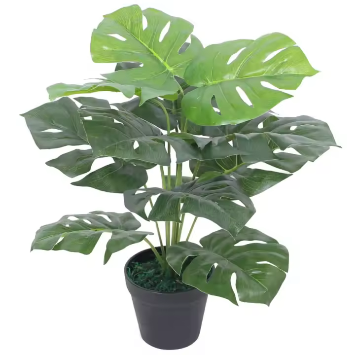 vidaXL Planta Monstera Artificial y Maceta Verde Decoración Hogar Flores Dimensiones 45 cm,  70 cm,  130 cm y mas - 1