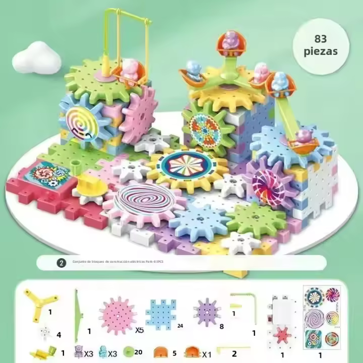 Juguetes De Bloques De Construcción Giratorios Eléctricos Versátiles Montessori Para Niños Y Niñas Regalos De Cumpleaños Edad Recomendada 3-18 Años - 1