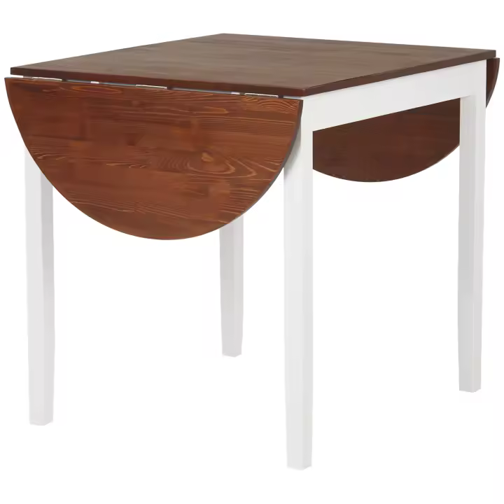 HOMCOM Mesa de Cocina Plegable de Madera Mesa de Comedor Extensible con Hojas Abatibles para 4-6 Personas Carga 50 kg 140x70x75 cm Marrón - 1