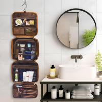 Neceser de cuero personalizado Grande 3 en 1 Para hombres, Regalos personalizados para padrinos de Boda, Bolsa organizadora de viaje, nombre Grabado with laser, Kit de afeitado with monograma, para él Gift, esposo, padre, papá - details 3