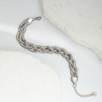 Pulsera De Acero Inoxidable Retro De Moda Delicada Para Uso Diario Regalo Ideal Para Vacaciones Y Citas Tipo De Cadena: Snake Clasp: Abrazadera De Lobster Estilo: Vintage - details 3