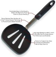 Paleta de Cocina Silicona Pala de Pescado Espatula Silicona Cocina Fabricado en Acero Inoxidable y Silicona Juego de 3 piezas Negro - details 1