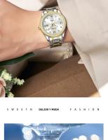 Reloj De Pulsera De Cuarzo Elegante Para Mujer POSHI 990 Con Display De Fecha Y Estilo Casual Y De Negocios Bandeja De Acero Inoxidable Y Ventana De Cristal Hardlex - details 11