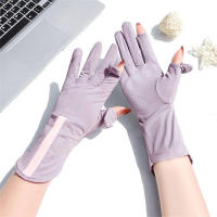 Guantes de Protección solar para Mujer, de Verano, Medios y largos, Finos, antideslizantes, de Seda de Hielo, para conducir, Anar en Bicicleta, para llevar, Pescar, guantes De Dos Dedós con fugas - details 6