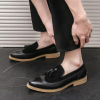 Zapatos De Liderazgo Elegante Para Hombre Casual Formal Slip-on Loafers De Cuero Tassel Para Noche Fiesta Boda Zapatos De Velada - details 30
