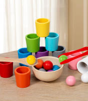 Juguete Montessori De Madera Juego De Colores Y Alineación Con Bolas Arcoíris En Copas Educación Temprana Para Niños De Preescolar Edad 3+ - details 12