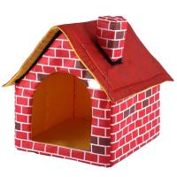 Casa De Perro Plegable Y Portátil Estilo Muro De Ladrillo Caliente Y Cómoda Para Pequeños Perros Y Gatos Cama De Mascota - details 3