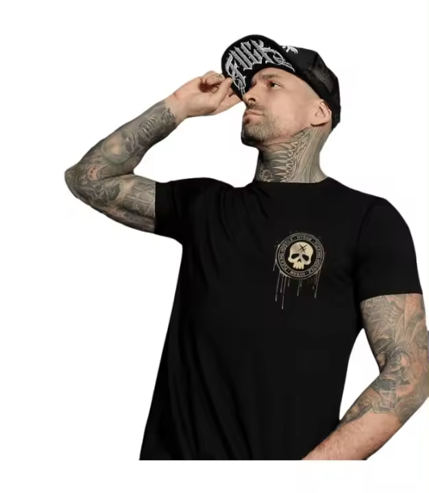 Camiseta Manga Corta Hombre Negra Warrior HYRAW W23-M05 - 1
