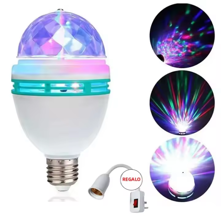 Lámpara De Ambiente LED Rotativa Con Activación Por Sonido Para Disco DJ Control Remoto Color Para Fiesta En Casa KTV Bar Navidad - 1
