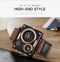 Reloj Deportivo Para Hombre Oulm Estilo Único Diseñador Calidad Superior Cuero Y Tela Reloj De Cuarzo Moda Resistente Al Choque - details 9